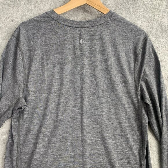 Lululemon Shirt Mens Small Gray Henley Button Up Long Sleeve Pullover Tee Casual - Picture 8 of 8
